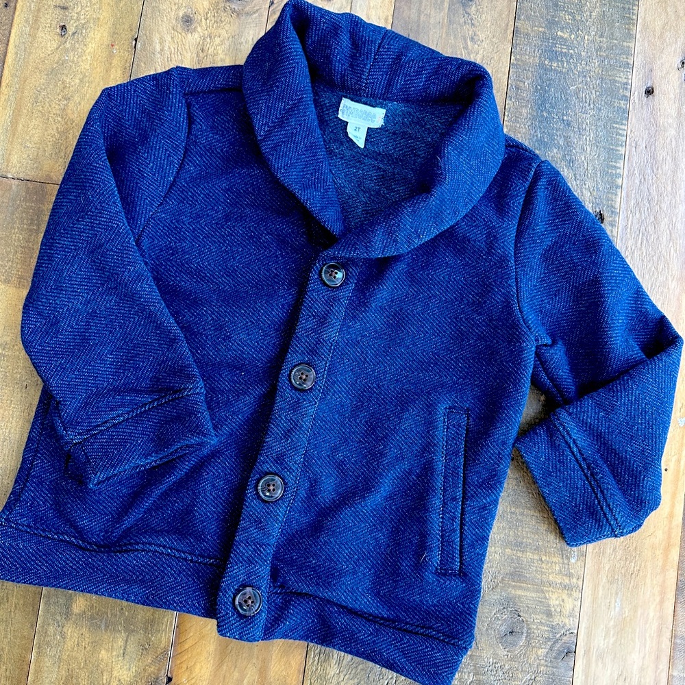 Boys "denim" like knit blazer/jacket in excellent condition.